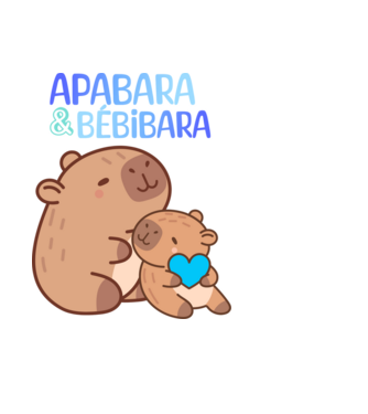 Apabara - Bébibara Apa-fia Kapibara minta fekete pólón