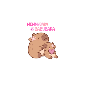 Anya-lánya Kapibara (Mommy Baby) minta világos rózsaszín pólón