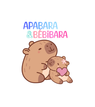Apabara - Bébibara Kapibara minta fehér pólón