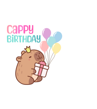 Happy Birthday - Cappy Birthday minta fekete pólón