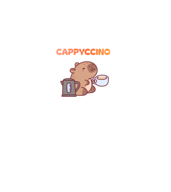 Cappyccino - kávézó Capybara minta fehér pólón