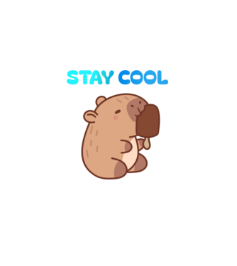Fagyi capybara minta fehér pólón