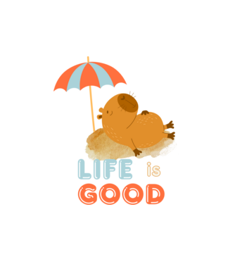 Capybara Life is good minta fehér pólón