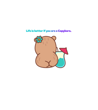 Life is better - capybara minta fehér pólón