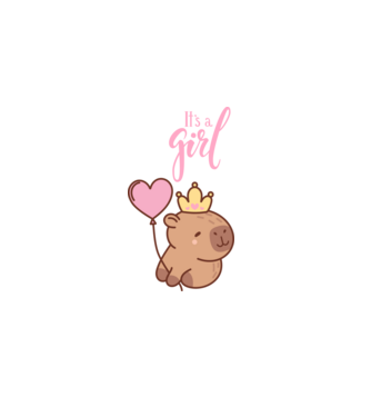 It's a girl Capybara minta fehér pólón