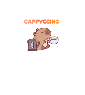 Cappyccino - kávézó Capybara minta fehér pólón