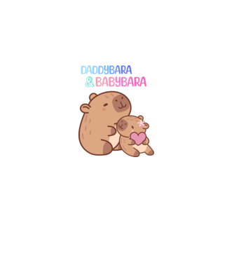 Apa lánya Capybara minta fehér pólón