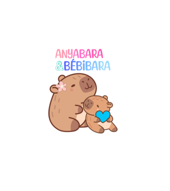 Anya-fia Kapibara minta fehér pólón