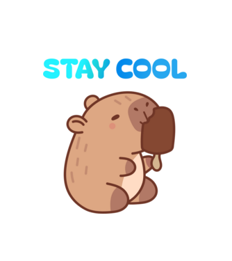 Fagyi capybara minta fehér pólón