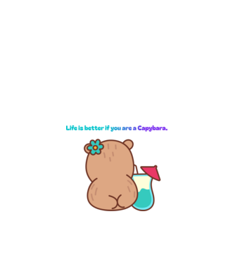 Life is better - capybara minta fehér pólón