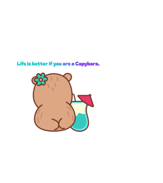 Life is better - capybara minta fekete pólón