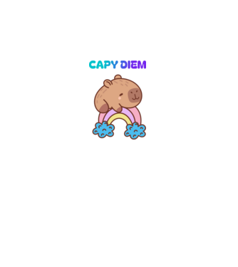 Capybara Szivarvany - Carpe Diem minta fehér pólón