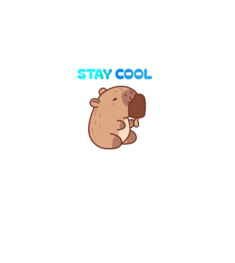 Fagyi capybara minta fehér pólón