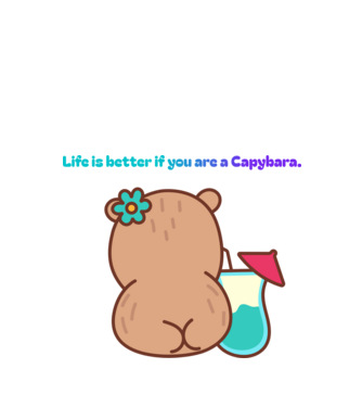 Life is better - capybara minta fehér pólón