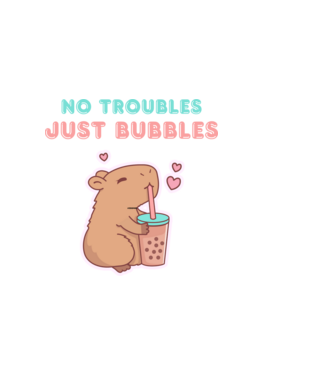 Bubble Tea Capybara minta világos rózsaszín pólón