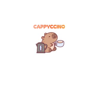 Cappyccino - kávézó Capybara minta királykék pólón