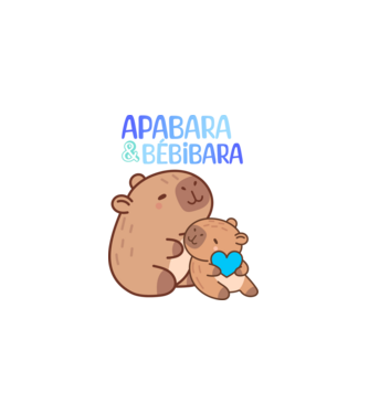 Apabara - Bébibara Apa-fia Kapibara minta fehér pólón