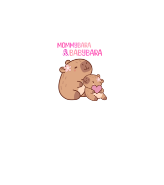 Anya-lánya Kapibara (Mommy Baby) minta fehér pólón