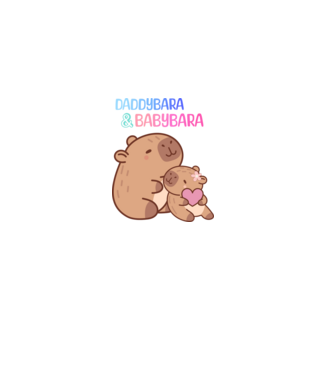 Apa lánya Capybara minta fehér pólón