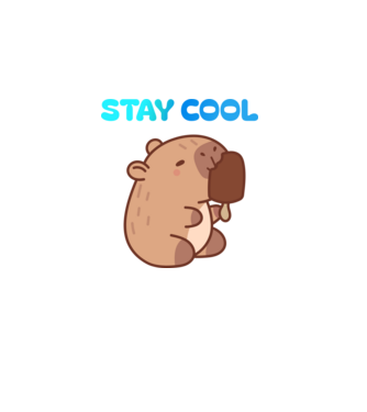 Fagyi capybara minta fehér pólón