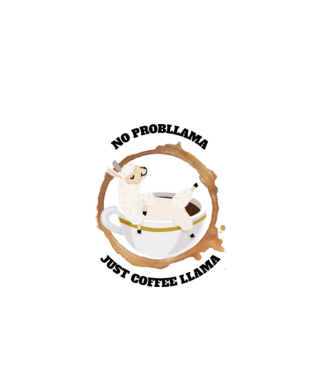 Just coffee LLAMA minta fehér pólón