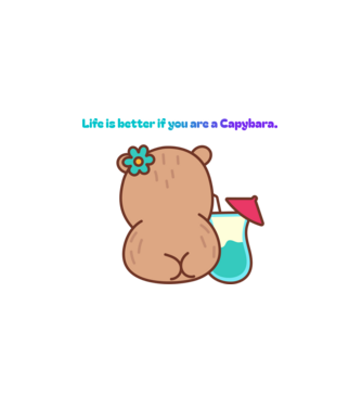 Life is better - capybara minta fehér pólón