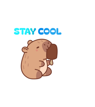 Fagyi capybara minta világos rózsaszín pólón