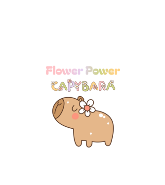 Flower Power - Hippi Capybara minta fehér pólón