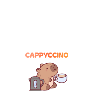 Cappyccino - kávézó Capybara minta fehér pólón
