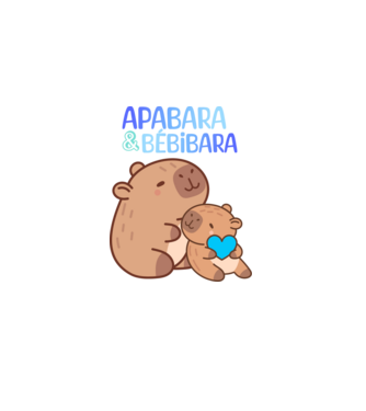 Apabara - Bébibara Apa-fia Kapibara minta fehér pólón