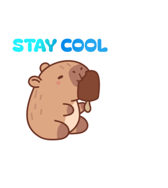 Fagyi capybara minta fehér pólón