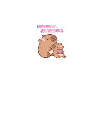 Anya-lánya Kapibara (Mommy Baby) minta fehér pólón