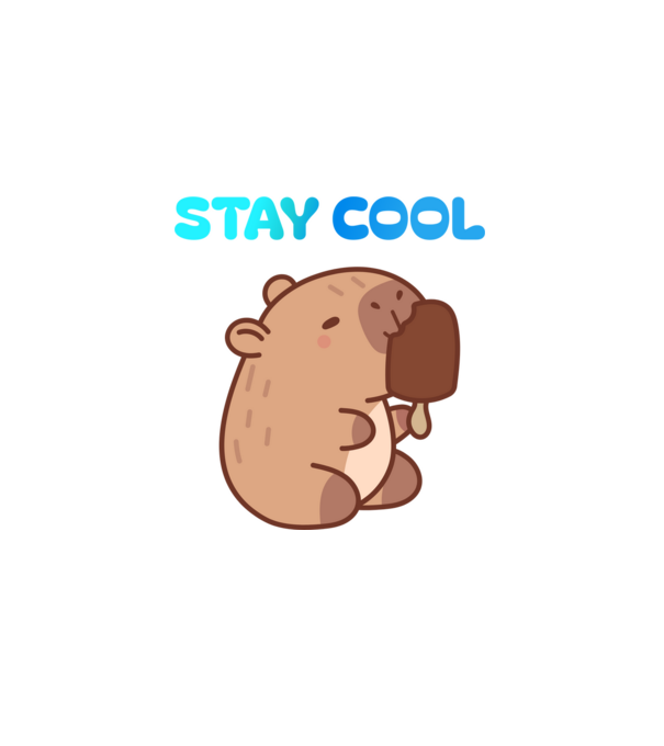 Fagyi capybara minta fehér pólón