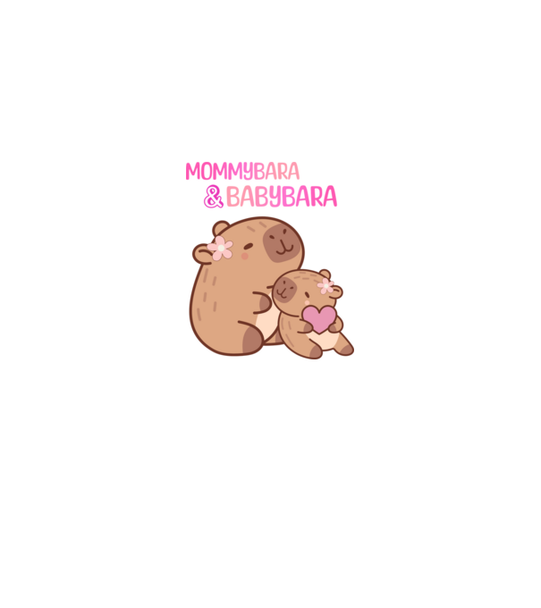 Anya-lánya Kapibara (Mommy Baby) minta fehér/piros pólón