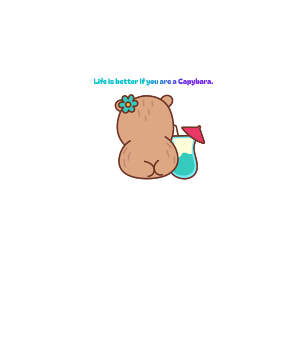 Life is better - capybara minta fehér pólón
