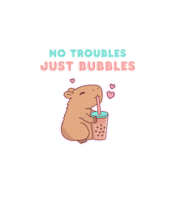 Bubble Tea Capybara minta fehér pólón