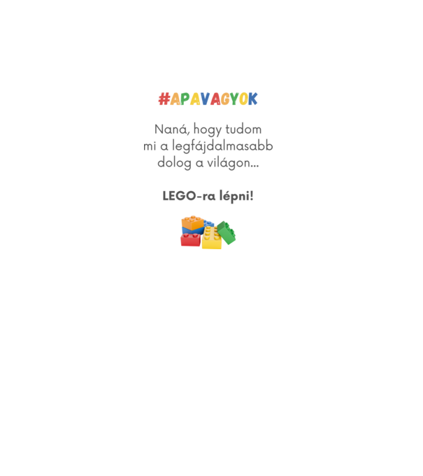 Apa Lego minta fehér pólón