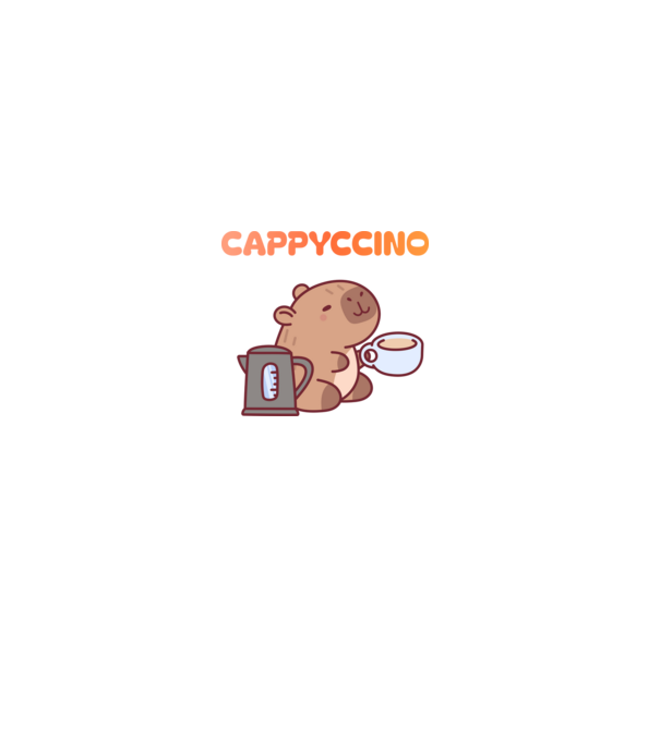 Cappyccino - kávézó Capybara minta szürke pólón