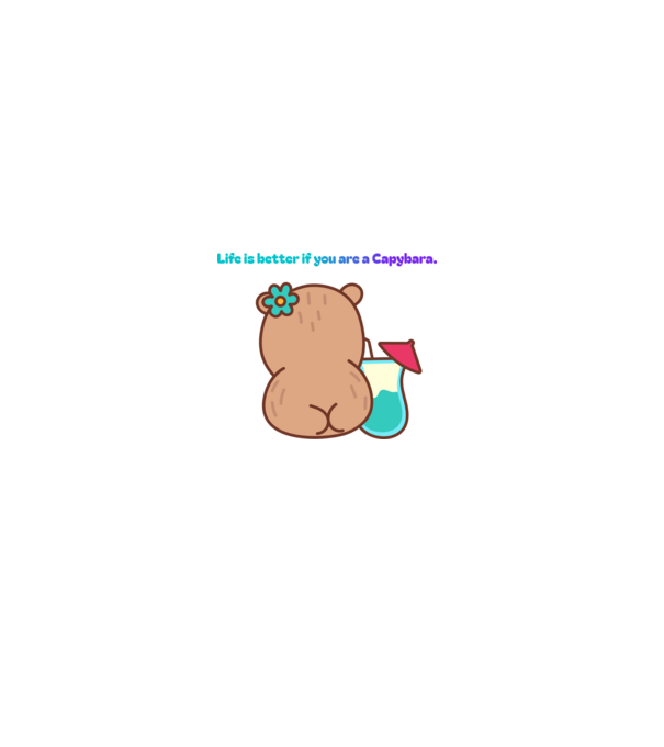 Life is better - capybara minta szürke pólón