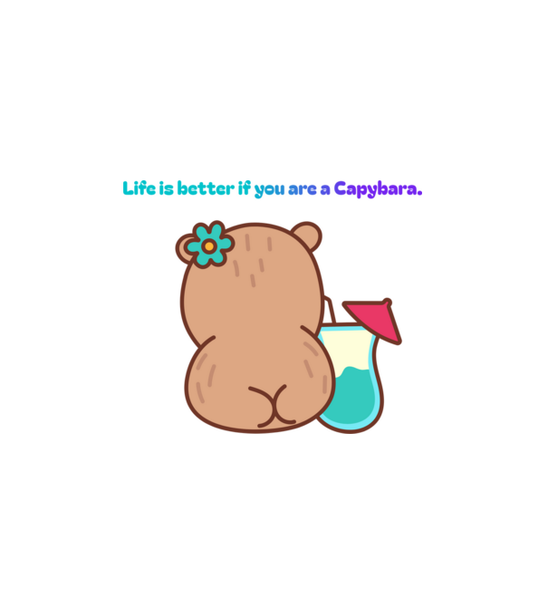 Life is better - capybara minta fehér pólón