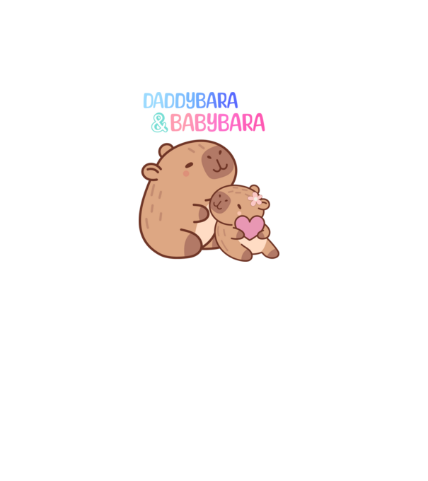 Apa lánya Capybara minta fehér pólón