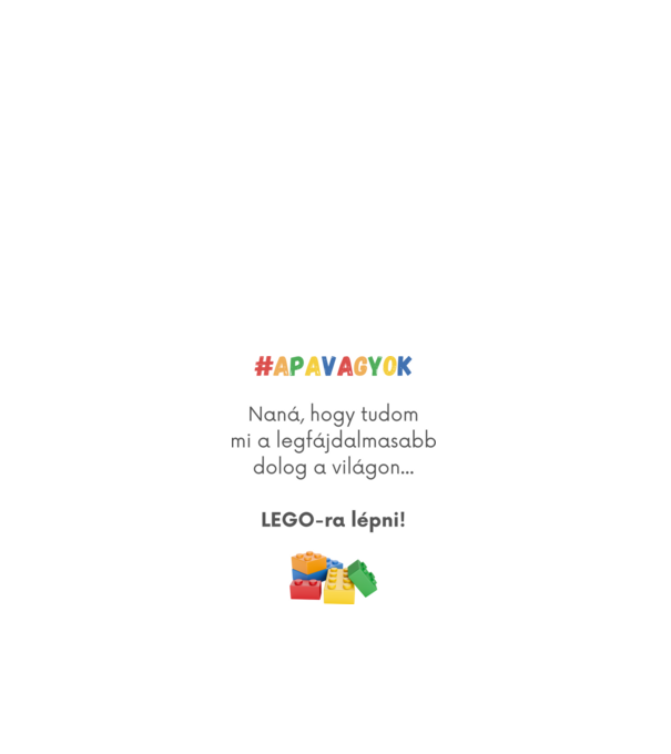 Apa Lego minta fehér pólón