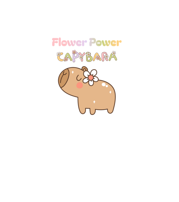 Flower Power - Hippi Capybara minta fehér pólón
