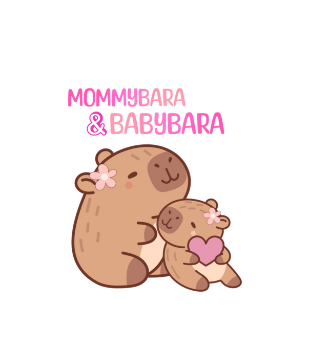 Anya-lánya Kapibara (Mommy Baby) minta fehér pólón