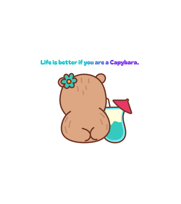 Life is better - capybara minta fehér pólón