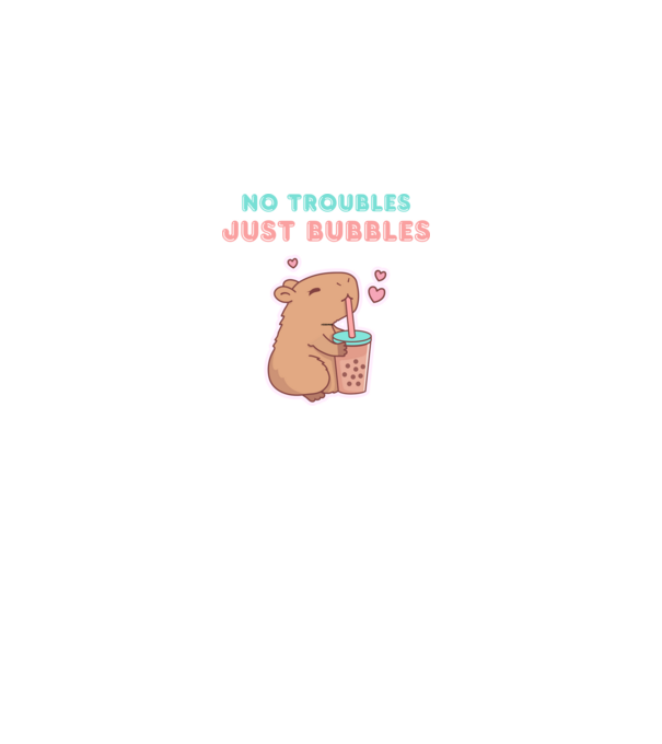 Bubble Tea Capybara minta fehér pólón