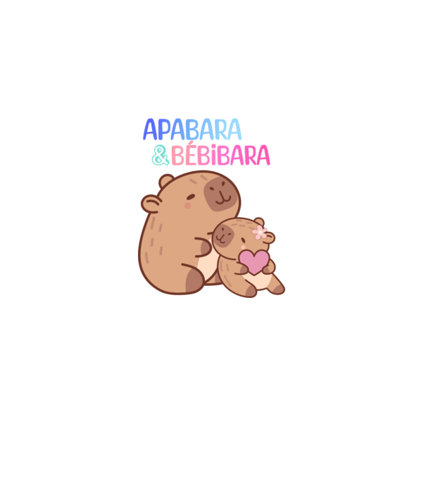 Apabara - Bébibara Kapibara minta világos rózsaszín pólón