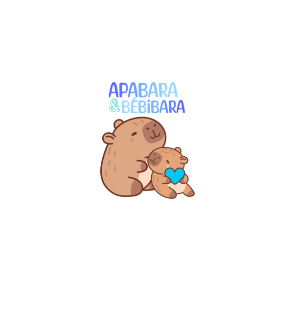 Apabara - Bébibara Apa-fia Kapibara minta fehér pólón