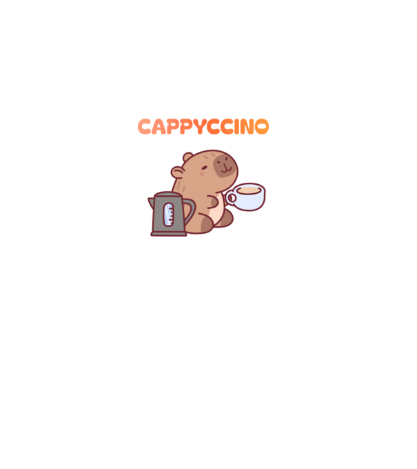 Cappyccino - kávézó Capybara minta homokszín pólón