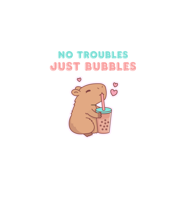 Bubble Tea Capybara minta fehér pólón